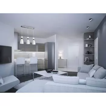 Подвесная люстра лоск с белыми плафонами