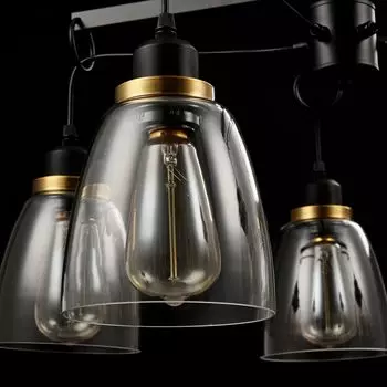 Подвесная люстра Louise с плафонами из стекла