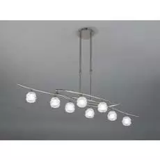 Подвесная люстра Mantra Loop Satin Nickel с плафонами из стекла