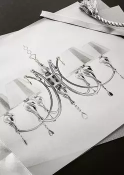 Подвесная люстра Murano с бежевыми абажурами