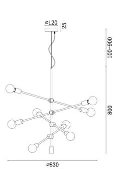 Подвесная люстра Octavia из металла