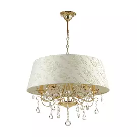 Подвесная люстра Odeon Light Plesansa с белым абажуром и подвесками