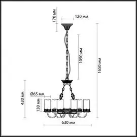 Подвесная люстра Odeon Mela в замковом стиле