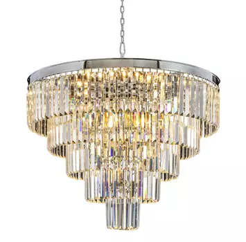 Подвесная люстра Odeon Rings Chrome со стеклянными подвесками