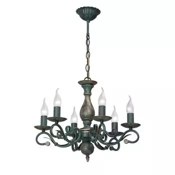 Подвесная люстра с арматурой зеленого цвета