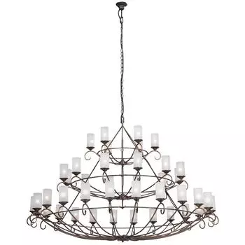 Подвесная люстра с плафонами из стекла