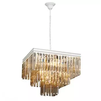 Подвесная люстра с плафоном из янтарного хрусталя