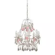 Подвесная люстра с розовыми цветами