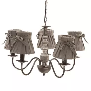 Подвесная люстра с серыми абажурами