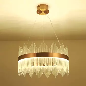 Подвесная люстра Stripglass с плафоном из стекла и металла