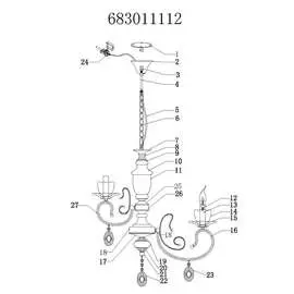 Подвесная люстра свеча 12*60w e14 220 v люстра