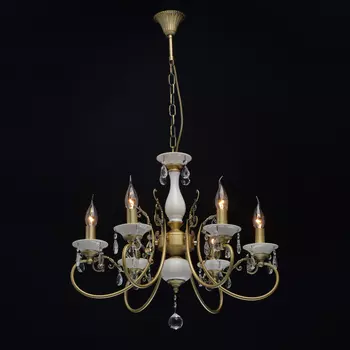 Подвесная люстра свеча бело-золотого цвета
