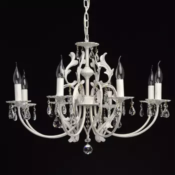 Подвесная люстра свеча белого цвета