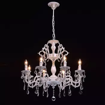 Подвесная люстра свеча белого цвета