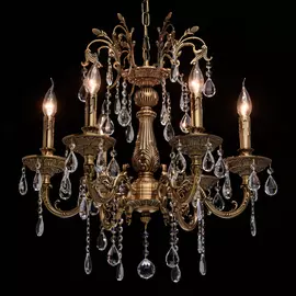 Подвесная люстра свеча с хрустальными подвесками