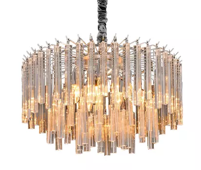 Подвесная люстра Vivienne с подвесками из прозрачночного стекла