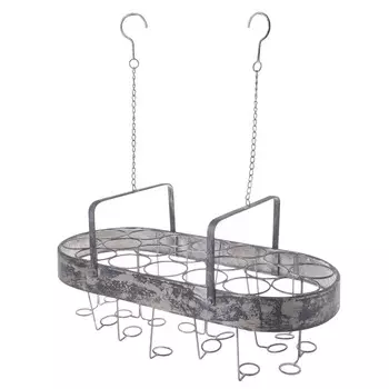 Подвесная подставка для бутылок серого цвета