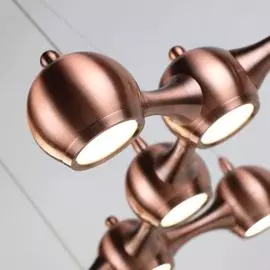 Подвесная светодиодная люстра Flasks медного цвета