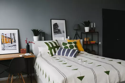 Покрывало двуспальное в технике мокрого валяния