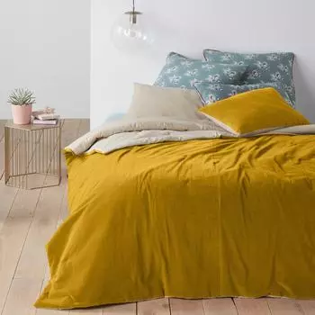 Покрывало Velvet из велюра желтого цвета 230x250