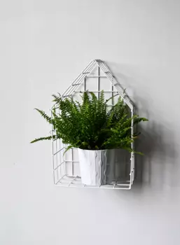 Полка-домик White m из металла белого цвета