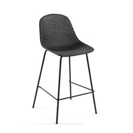Полубарный стул Grey Quinby Stool Height черного цвета