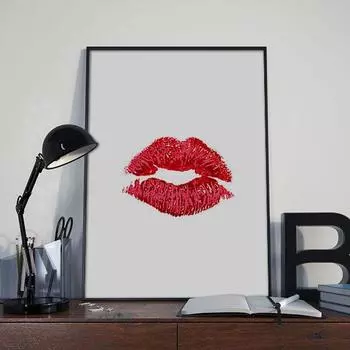 Постер "Kiss" а4 (красный)