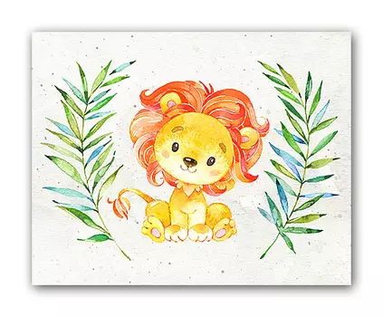 Постер львёнок а3 на бумаге