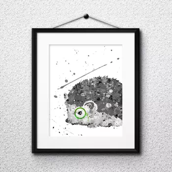 Постер ёжик и лорнет а4