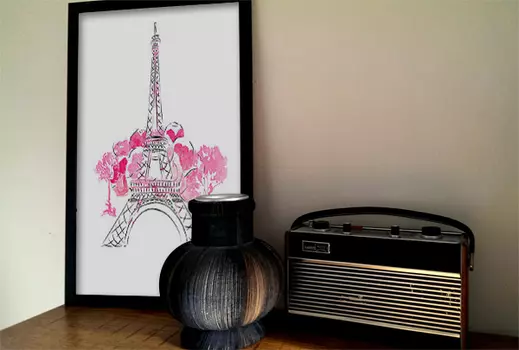 Постер "Paris" а3 (розовый)