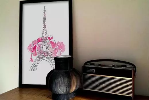 Постер "Paris" а4 (розовый)