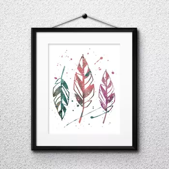 Постер перья а4