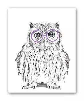 Постер "Сова в очках" а3