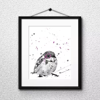 Постер воробей и лорнет а4