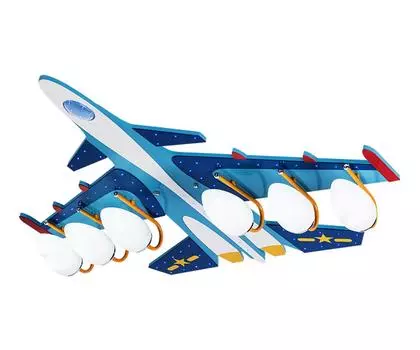 Потолочная люстра бомбардировщик голубого цвета