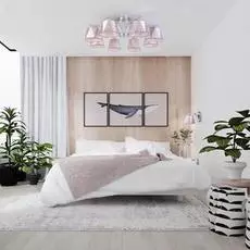 Потолочная люстра Corner с серебряными абажурами