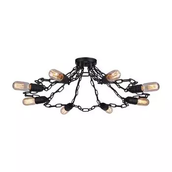 Потолочная люстра из металла черного цвета