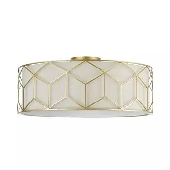 Потолочная люстра Messina с абажуром бежевого цвета