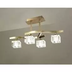 Потолочная люстра с плафонами из стекла Mantra Cuadrax Bronze