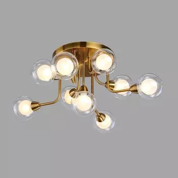 Потолочная люстра с прозрачными плафонами