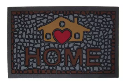 Придверный коврик коричнево-серого цвета 40х68