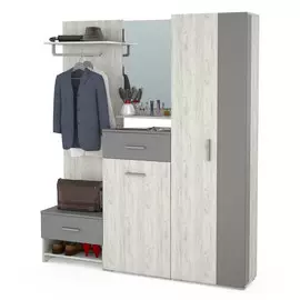 Прихожая юнона комплектация 4 цвета дуб белый/серый шифер