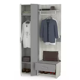 Прихожая юнона комплектация 6 цвета дуб белый/серый шифер