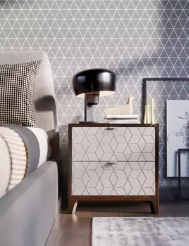 Прикроватная тумба Case осветлённый дуб / кремовый