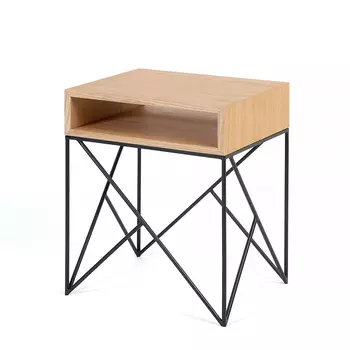 Прикроватная тумба Prince Black светлый дуб