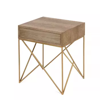 Прикроватная тумба с ящиком Prince Box Gold темный дуб