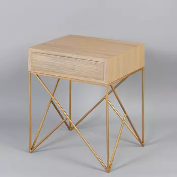 Прикроватная тумба с ящиком Prince Box Gold светлый дуб