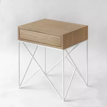 Прикроватная тумба с ящиком Prince Box White темный дуб