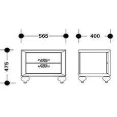 Прикроватная тумбочка Palermo с двумя ящиками
