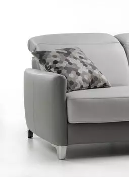 Прямой кожаный диван Bellona серого цвета